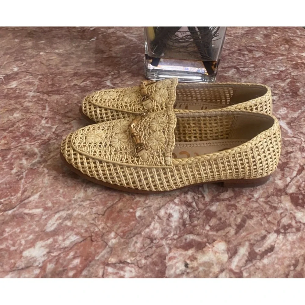Sam Edelman Women's‎ Lowell Natural/Raffia Loafers Size 6.5 EUC! $160